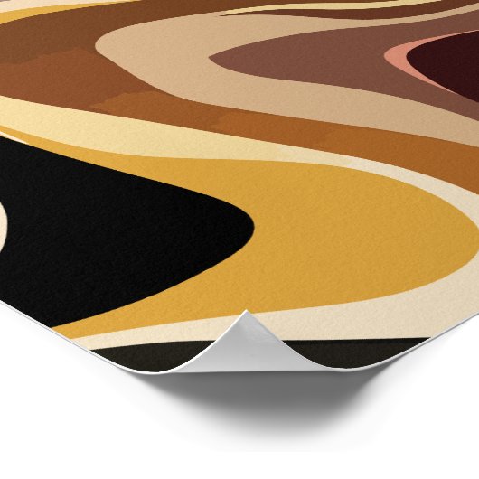 Aardse Abstracte Swirl Art Poster (Hoek)