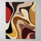 Aardse Abstracte Swirl Art Poster (Voorkant)