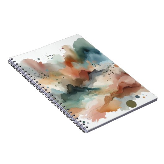Aardse aquarel Abstracte kunst Notitieboek (Rechterzijde)