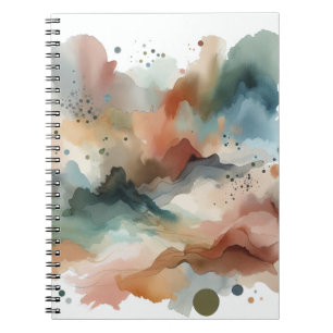 Aardse aquarel Abstracte kunst Notitieboek