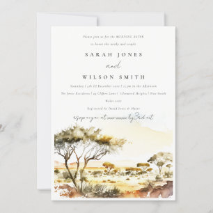 Aardse Aquarel Afrikaans Landschap Ochtend Na Kaart