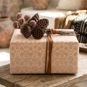 Aardse Arabesk   Terracotta & Salie Set van Inpakpapier Vel