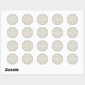 Aardse Arabesk | Watercolor Mozaïek Aangepaste Let Ronde Sticker (Vel)