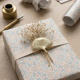 Aardse Arabesk | Watercolor Mozaïektegel Cadeaupapier