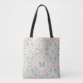 Aardse Arabesk | Waterverf Mozaïek Aangepaste Lett Tote Bag (Voorkant)