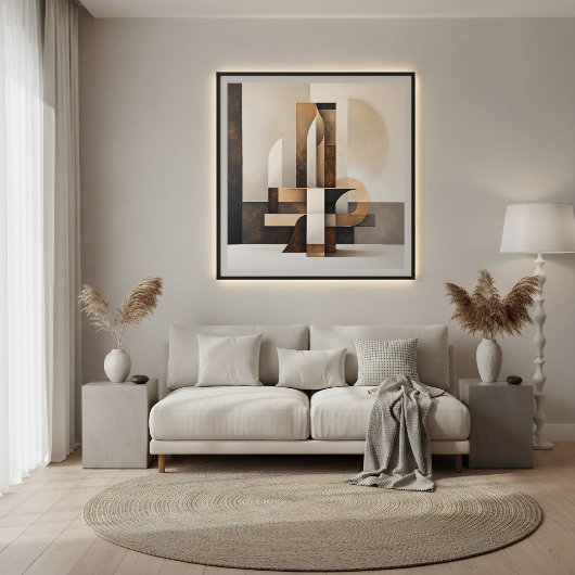 Aardse Architectuur: Geometrische Harmonie Poster