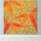 Aardse Bamboe Kunst Vintage Print Oranje  (Insitu (Houten vloer))
