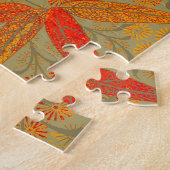 Aardse Bamboe Kunstprint Oranje Legpuzzel (Zijkant)