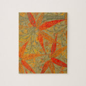 Aardse Bamboe Kunstprint Oranje Legpuzzel (Verticaal)