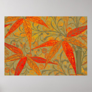 Aardse Bamboo Art  Print Sinaasappel