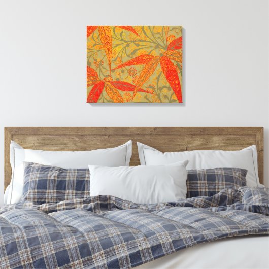 Aardse Bamboo Art  Print Sinaasappel (Insitu (Slaapkamer))