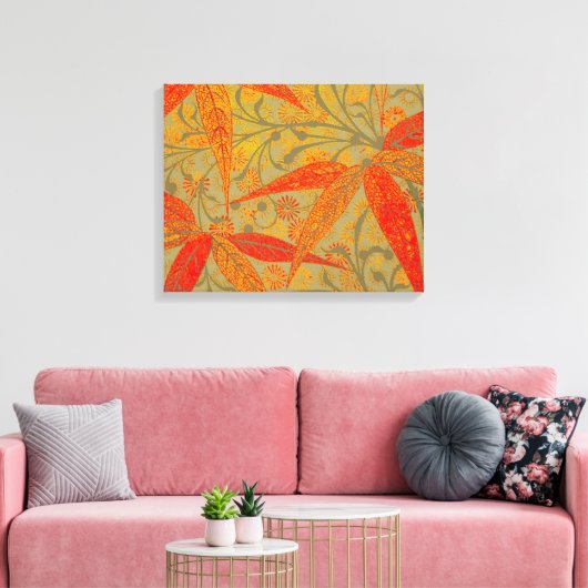 Aardse Bamboo Art  Print Sinaasappel (Insitu (Woonkamer))