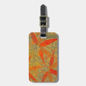 Aardse Bamboo Art  Print Sinaasappel Bagagelabel (Voorkant verticaal)