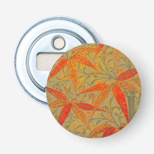 Aardse Bamboo Art  Print Sinaasappel Button Flesopener