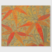 Aardse Bamboo Art Print Sinaasappel Cadeaupapier (Vlak)