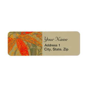 Aardse Bamboo Art  Print Sinaasappel Etiket