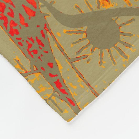 Aardse Bamboo Art  Print Sinaasappel Fleece Deken (Hoek)