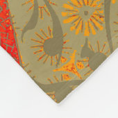 Aardse Bamboo Art  Print Sinaasappel Fleece Deken (Hoek)