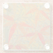 Aardse Bamboo Art  Print Sinaasappel Glazen Onderzetter (Achterkant)