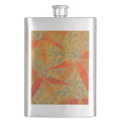 Aardse Bamboo Art Print Sinaasappel Heupfles (Voorkant)