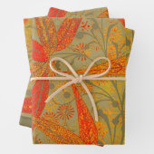 Aardse Bamboo Art Print Sinaasappel Inpakpapier Vel (In situ)