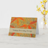 Aardse Bamboo Art Print Sinaasappel Kaart (Gele Bloem)