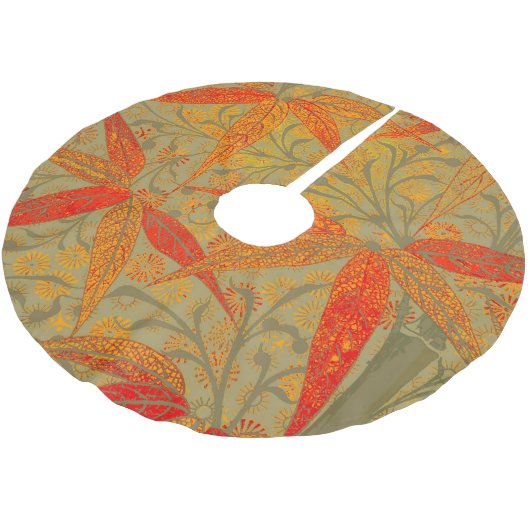 Aardse Bamboo Art  Print Sinaasappel Kerstboom Rok (Gekanteld)