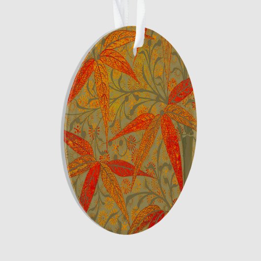 Aardse Bamboo Art  Print Sinaasappel Ornament (voorkant)
