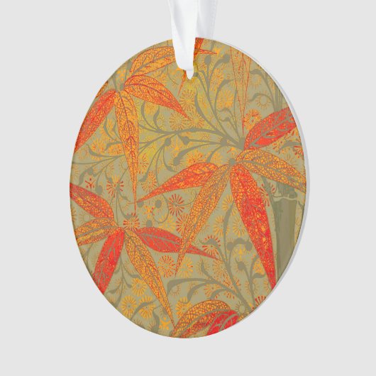 Aardse Bamboo Art Print Sinaasappel Ornament (voorkant)