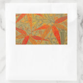 Aardse Bamboo Art  Print Sinaasappel Rechthoekige Sticker (Tas)