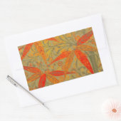 Aardse Bamboo Art  Print Sinaasappel Rechthoekige Sticker (Envelop)