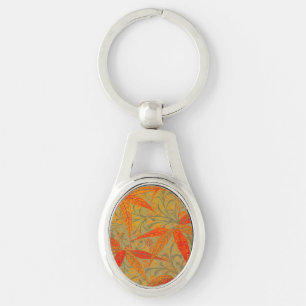 Aardse Bamboo Art  Print Sinaasappel Sleutelhanger