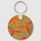 Aardse Bamboo Art  Print Sinaasappel Sleutelhanger (Voorkant)