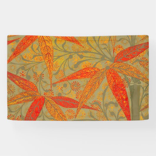 Aardse Bamboo Art Print Sinaasappel Spandoek (Horizontaal)