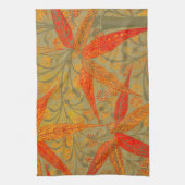 Aardse Bamboo Art  Print Sinaasappel Theedoek (Verticaal)