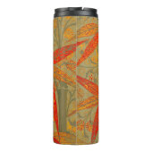 Aardse Bamboo Art  Print Sinaasappel Thermosbeker (Achterkant)