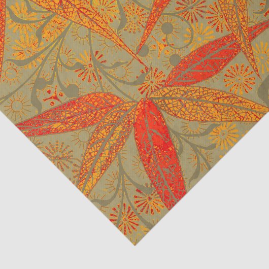 Aardse Bamboo Art  Print Sinaasappel Tissuepapier (Detail)