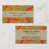 Aardse Bamboo Art Print Sinaasappel Visitekaartje (Voorkant / Achterkant)