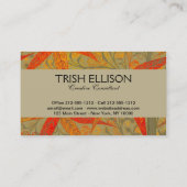 Aardse Bamboo Art Print Sinaasappel Visitekaartje (Achterkant)