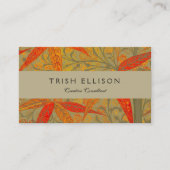 Aardse Bamboo Art Print Sinaasappel Visitekaartje (Voorkant)