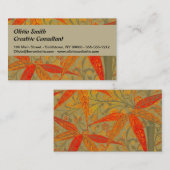 Aardse Bamboo Art  Print Sinaasappel Visitekaartje (Voorkant / Achterkant)