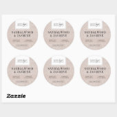 Aardse Beige Boheemse Logo Kaars Pot Deksel Ronde Sticker (Vel)