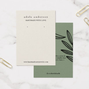 Aardse Blad Sieraden Oorbellen Displaykaart Visitekaartje
