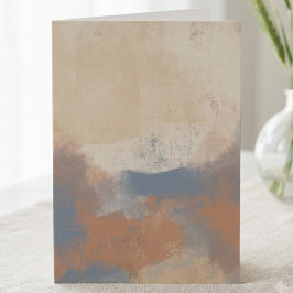 Aardse Blauwe en Oker Minimalistische Abstracte Ku Notitiekaartje