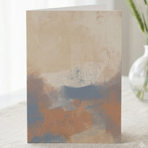 Aardse Blauwe en Oker Minimalistische Abstracte Ku Notitiekaartje