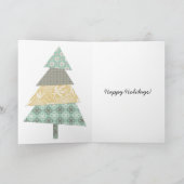 Aardse Blauwgroen Chevron kerstboom Feestdagen Kaart (Binnen)