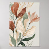 Aardse bloei - Abstracte botanische muurkunst IV Poster (Voorkant)