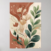 Aardse bloei - Abstracte botanische muurkunst X Poster (Voorkant)