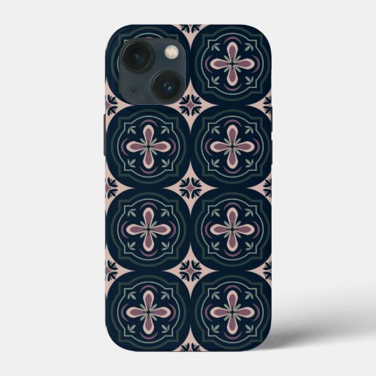 Aardse Bloem Geometrische Tegels Case-Mate iPhone Case (Achterkant)