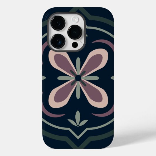 Aardse Bloem Geometrische Tegels Case-Mate iPhone Case (Achterkant)